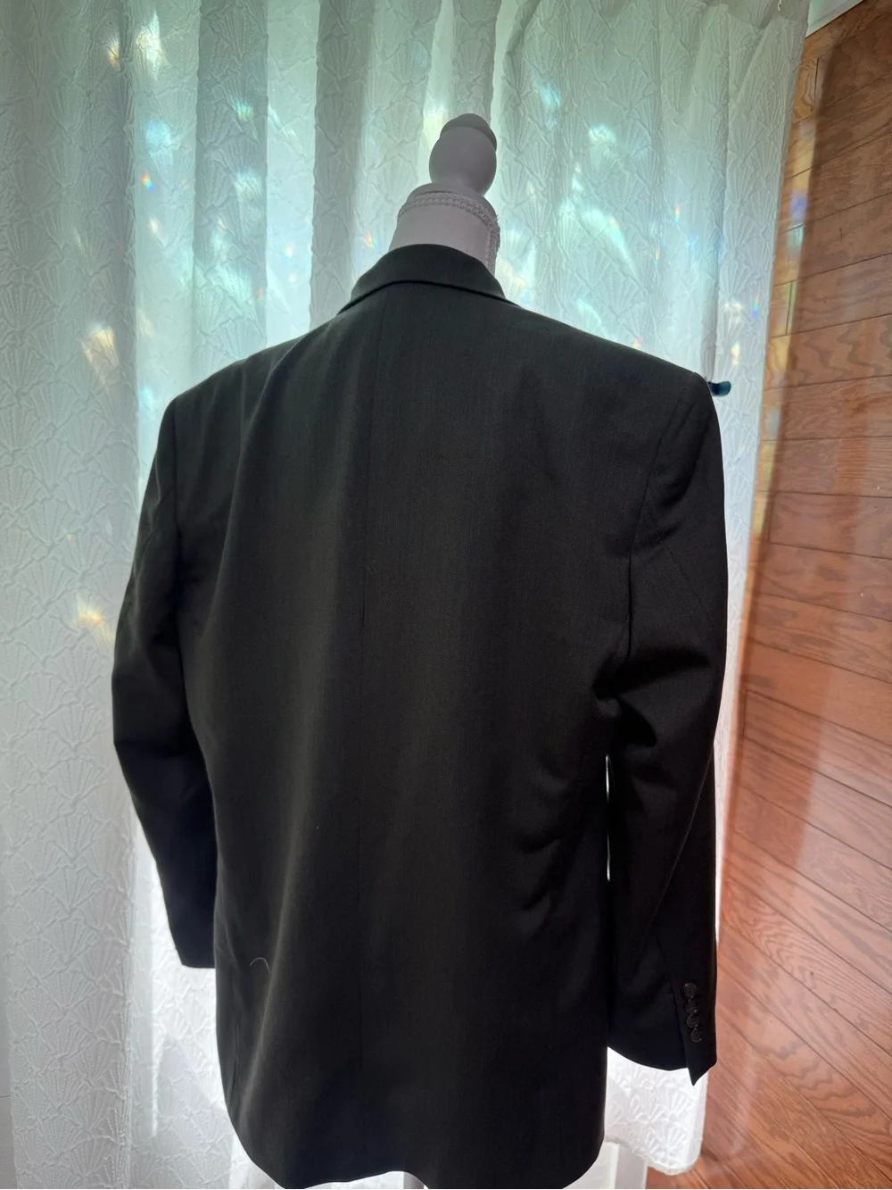 Oscar de la Renta Men's Black Two-Button Blazer